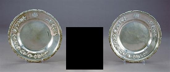 Appraisal: Set Hungarian silver service plates circa - stylized shell rim