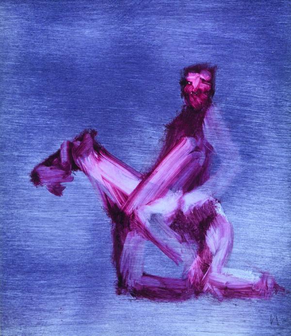 Appraisal: SIDNEY NOLAN - Kelly on Horseback oil on paper SIDNEY