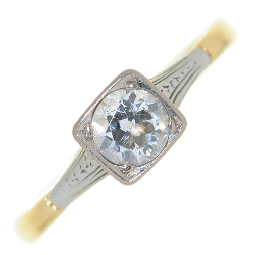 Appraisal: A diamond solitaire ring the old cut diamond in square