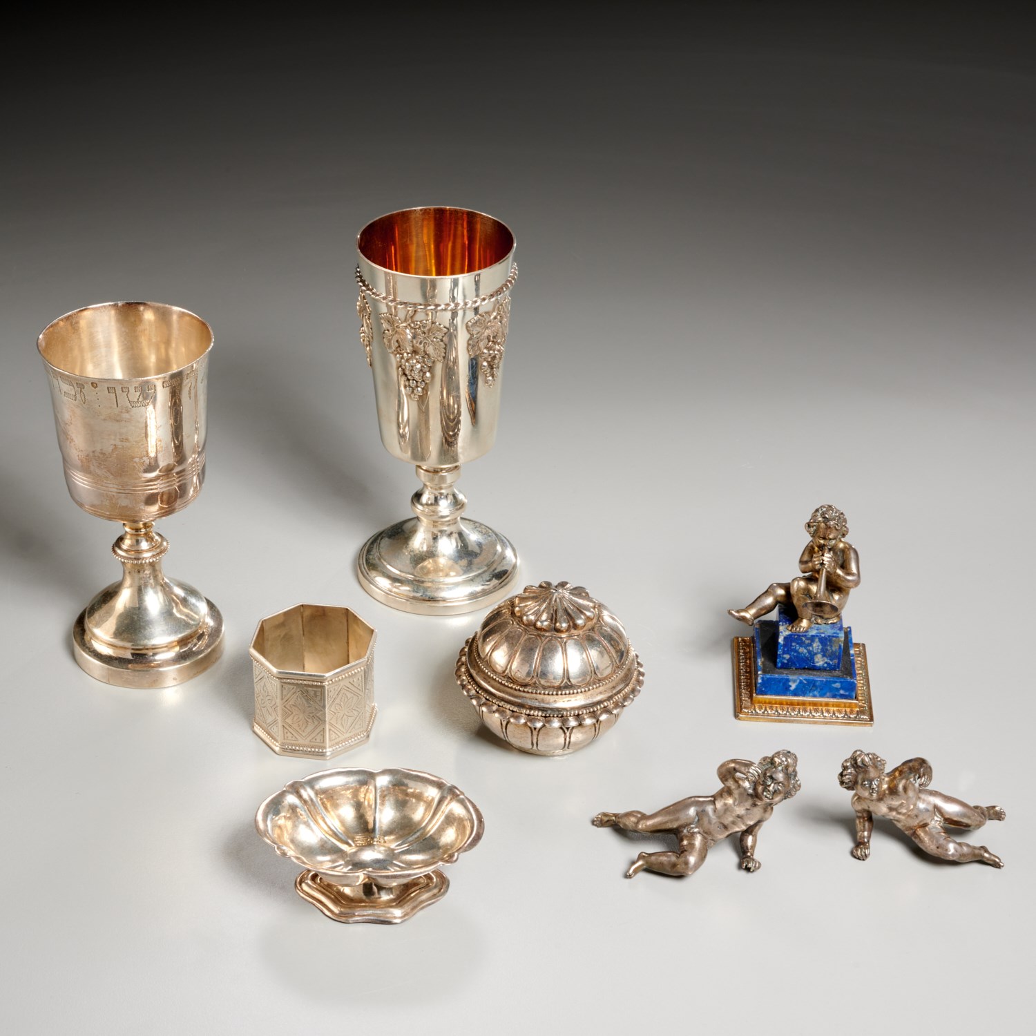 Appraisal: GROUP ASSORTED SILVER TABLETOP ITEMS th th c various silver