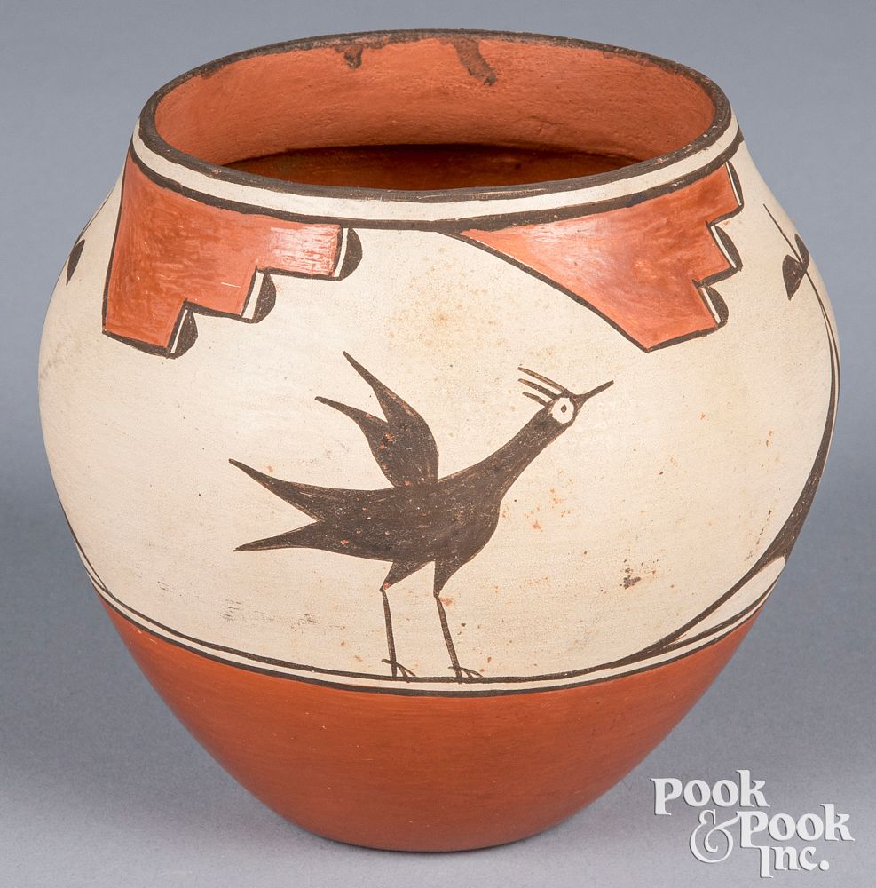 Appraisal: Zia Pueblo Indian polychrome pottery jar Zia Pueblo Indian polychrome