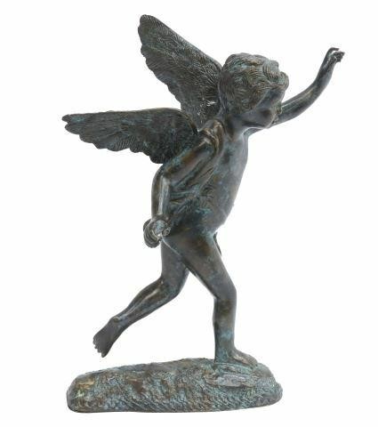 Appraisal: Patinated bronze sculpture attributed to Maitland-Smith late th c winged