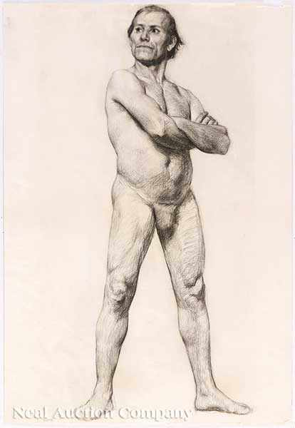 Appraisal: Joseph Henry Sharp American - Man Posing graphite on paper