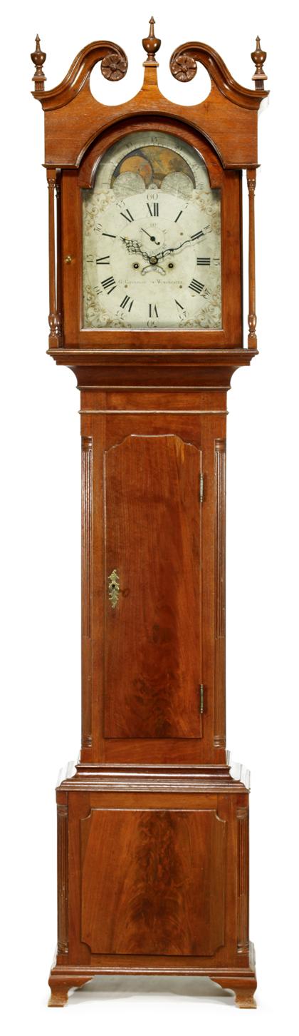 Appraisal: Walnut Federal Tall case clockgoldsmith chandlee - winchester va after