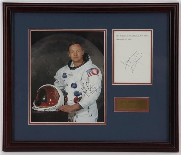 Appraisal: Neil Armstrong signed photograph The Society of Experimental Test Pilots