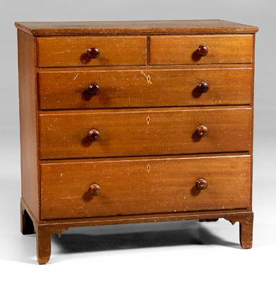 Appraisal: Southern Federal inlaid chest poplar throughout with yellow pine drawer