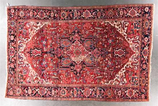 Appraisal: Herez carpet Iran circa x Estimate - reweave in medallion