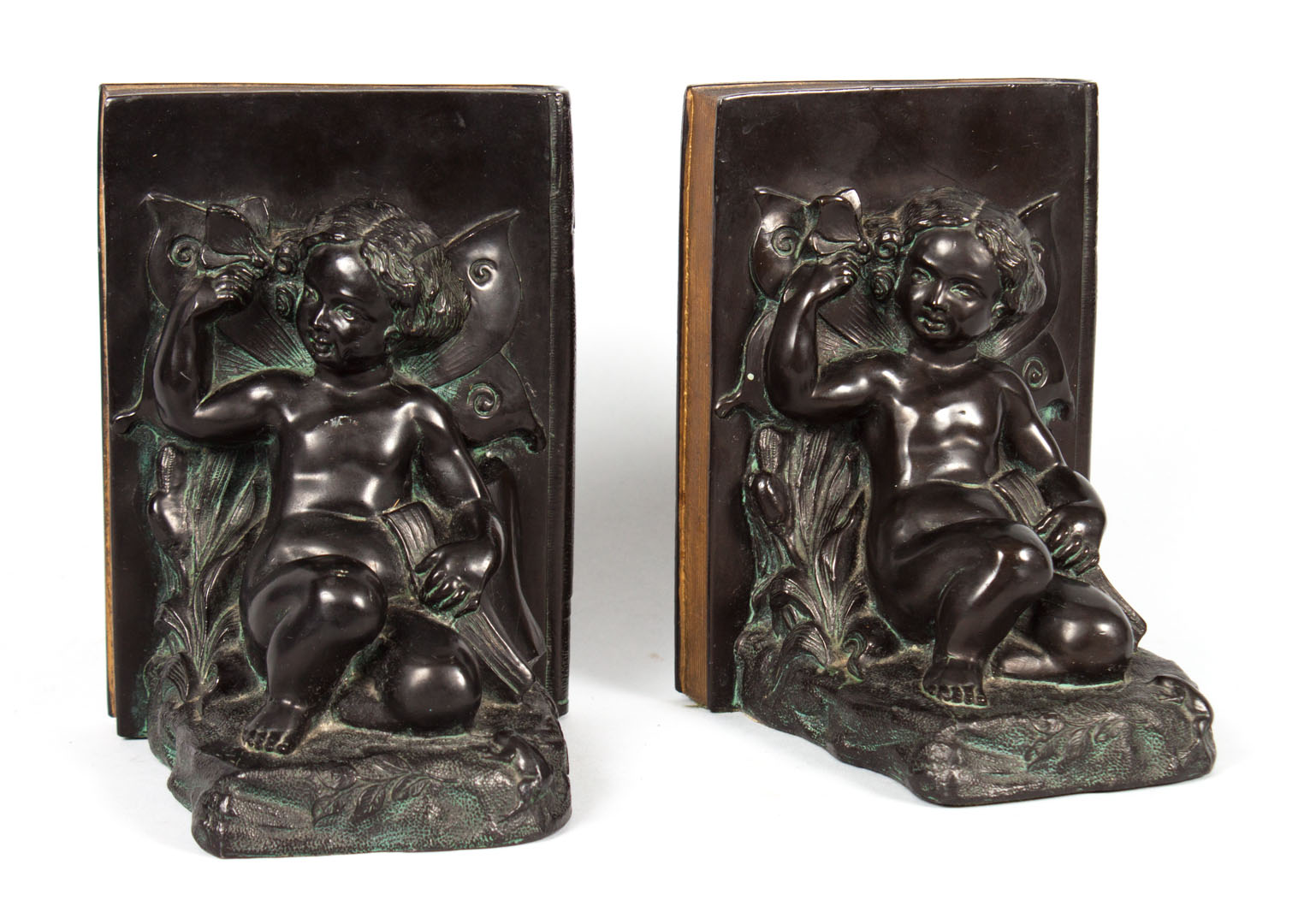 Appraisal: Pair of Art Nouveau spelter bookends early th century each