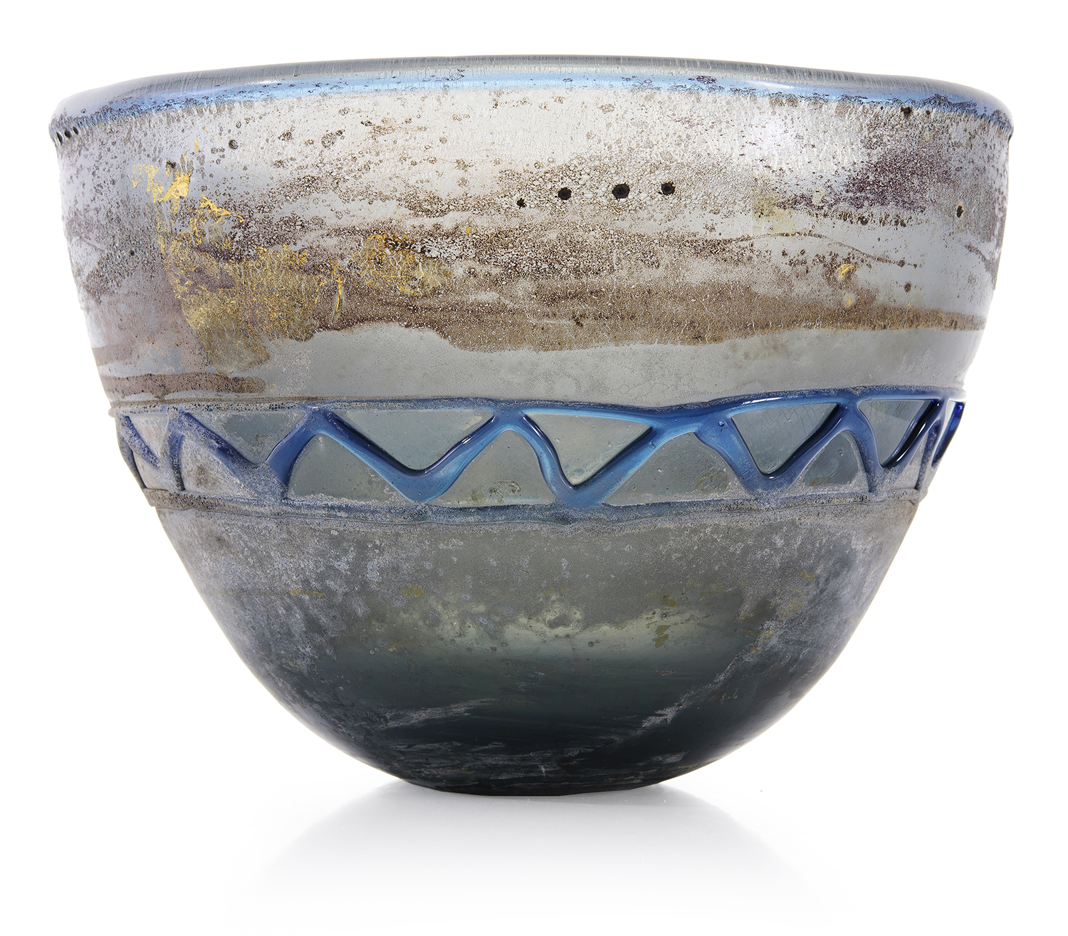 Appraisal: ERMANNO NASON SCAVO BOWL FOR CENEDESE Muted tones hand blown