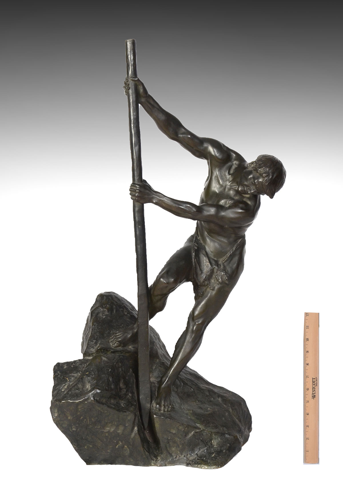 Appraisal: VERSCHNEIDER Jean France - ''L'Effort'' Patinated Bronze '' height signed