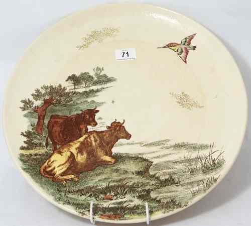 Appraisal: Wedgwood Rustic Large Earthenware Charger decorated with Cattle landscape diameter