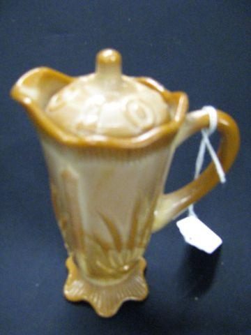 Appraisal: Greentown Chocolate Slag Art Glass Covered Creamer