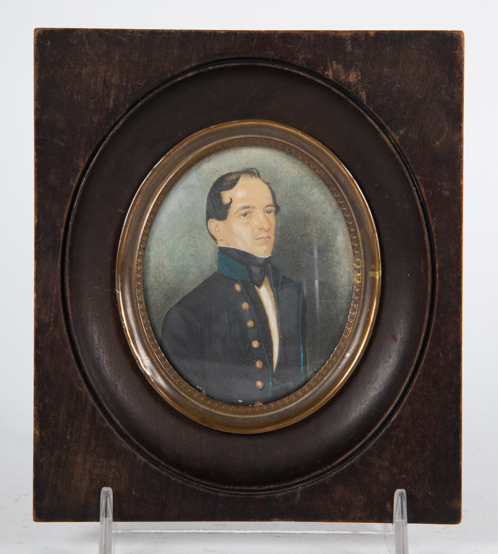 Appraisal: American School th c Miniature portrait of man gouache on