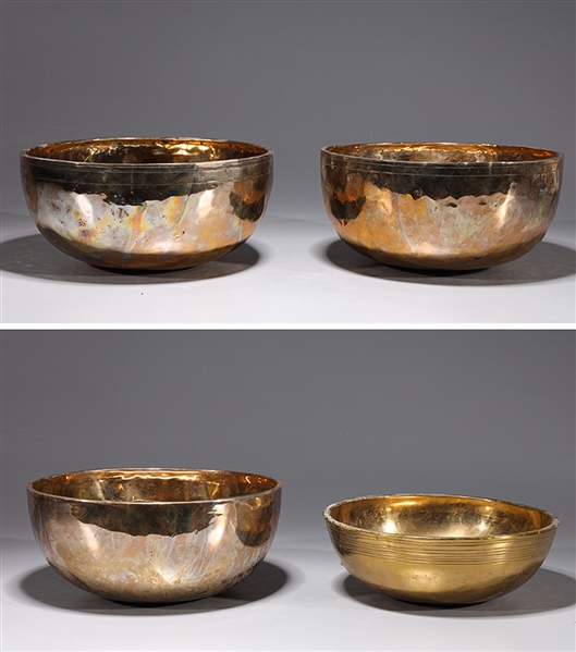 Appraisal: Group of Indian Singing Bowls one has a possible makers