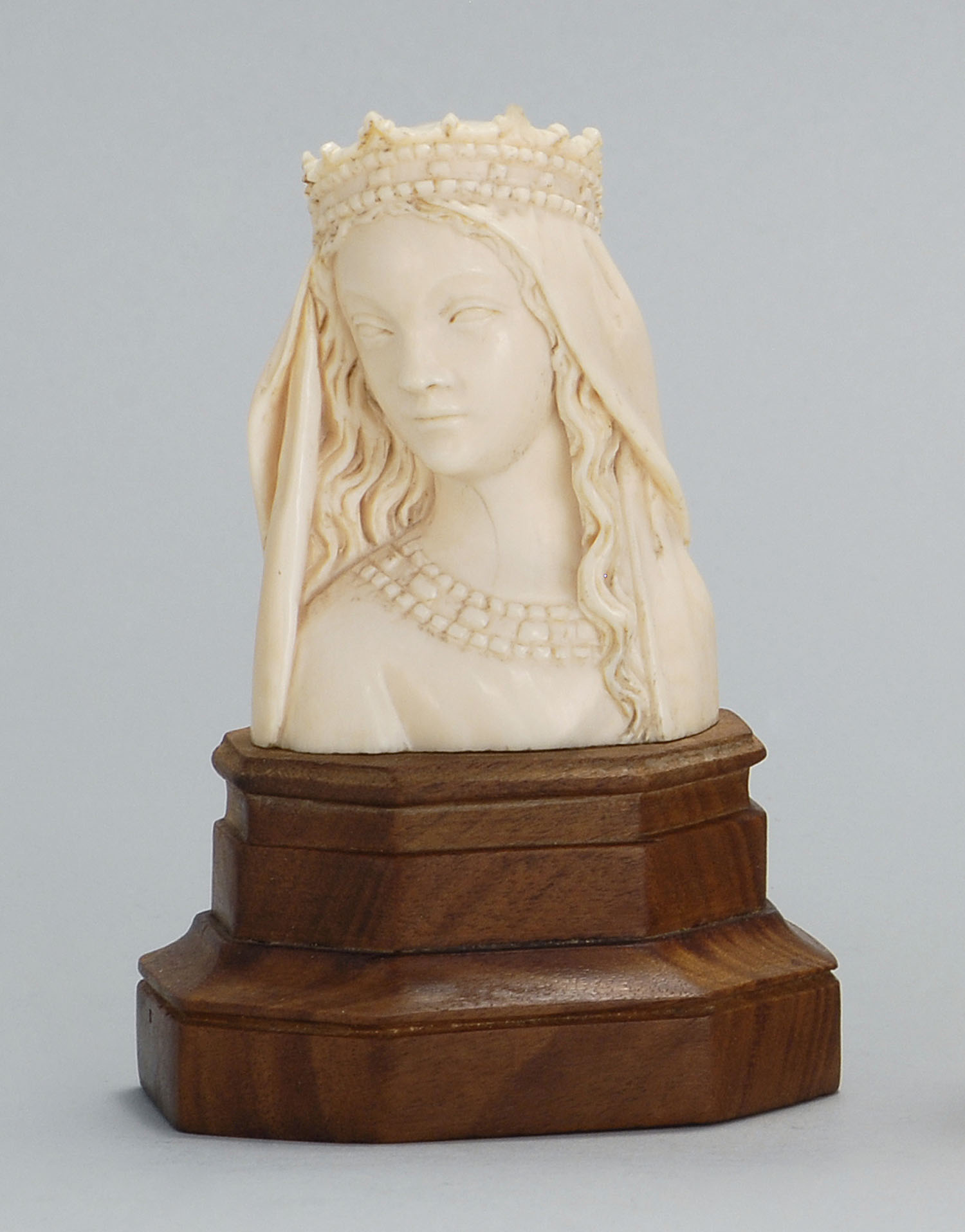 Appraisal: IVORY CARVING German Circa Bust portrait of a princess wearing