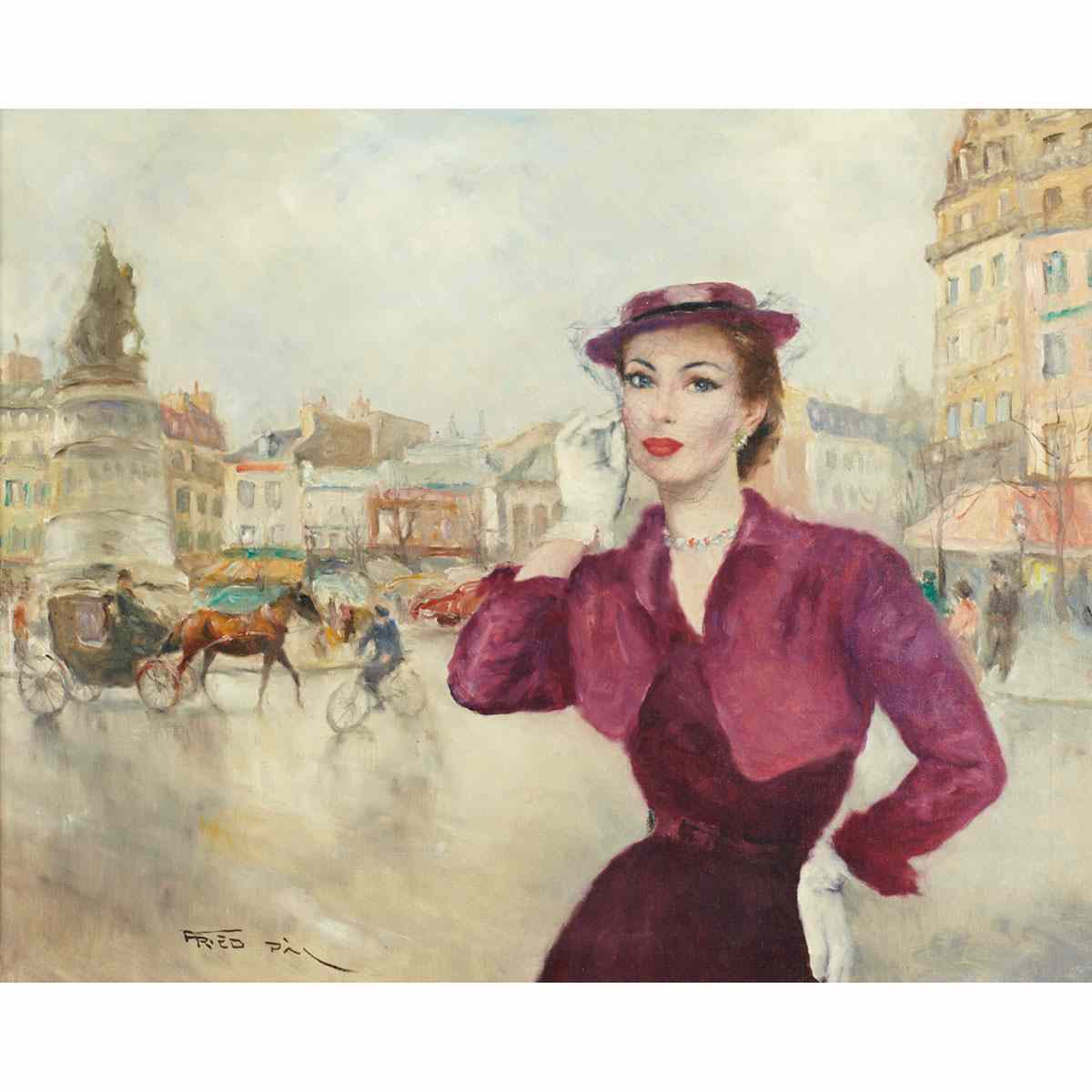 Appraisal: Pal Fried - Hungarian American GEORGETTE Oil on canvas signed