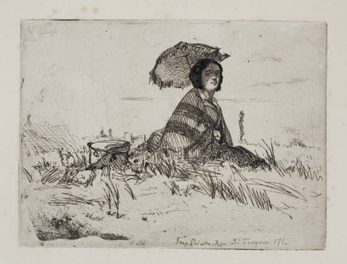 Appraisal: JAMES A M WHISTLER En Plein Soleil Etching on heavy