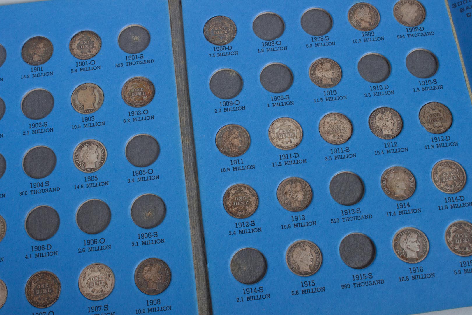 Appraisal: U S Silver Dimes Barber type various dates and mints