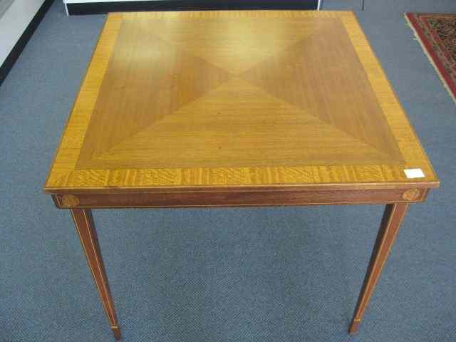 Appraisal: Fine Mahogany Card Table folding bandedinlay