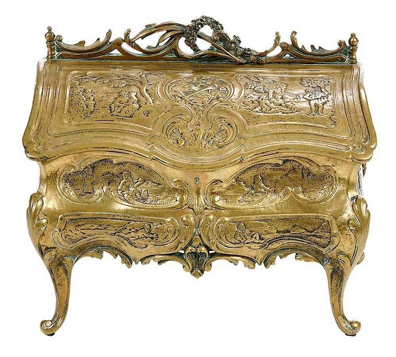 Appraisal: Miniature Louis XV Style Gilt Bronze Chest French late th