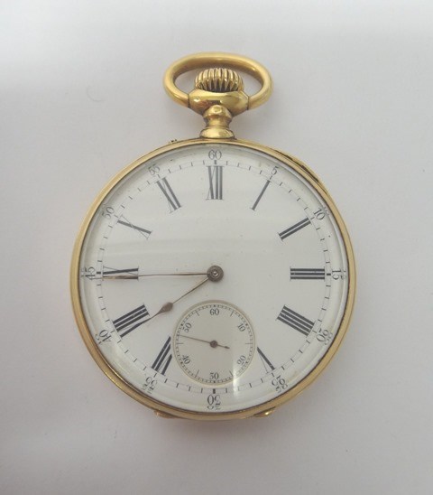 Appraisal: A gentleman's gold cased keyless wind openfaced pocket watch with