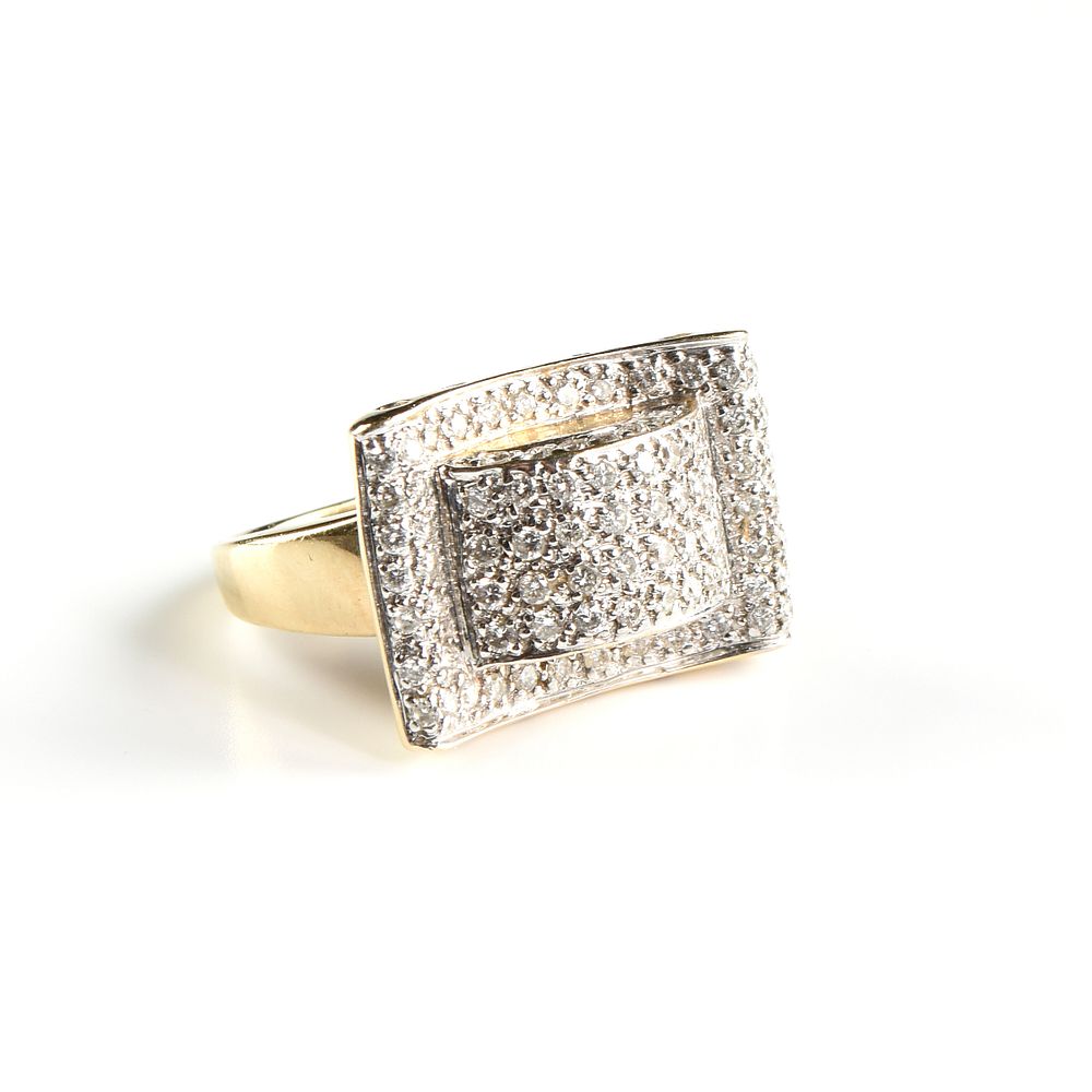 Appraisal: A LAURA RAMSEY PAV DIAMOND AND K YELLOW GOLD RING