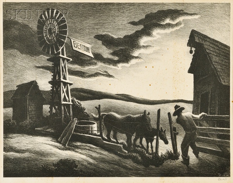 Appraisal: Thomas Hart Benton American - Nebraska Evening alternatively titled Arkansas