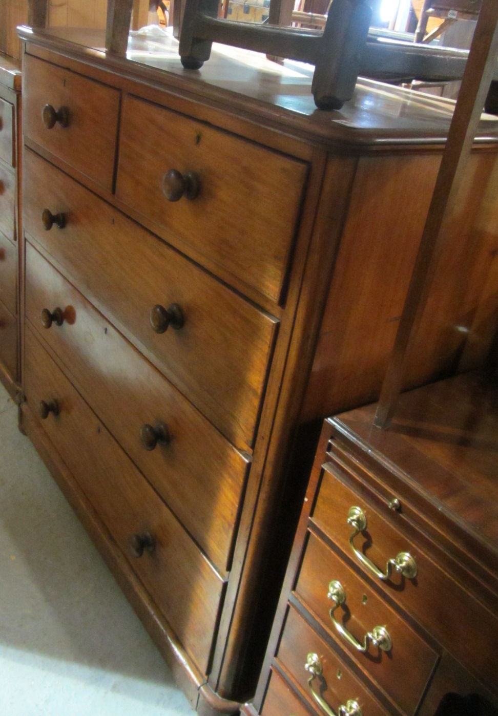 Appraisal: A Victorian mahogany chest of two short and three long