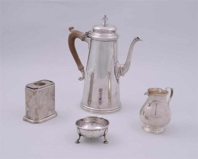 Appraisal: FOUR ENSKO SILVER TABLE ARTICLES Comprising a lighthouse-form coffee pot