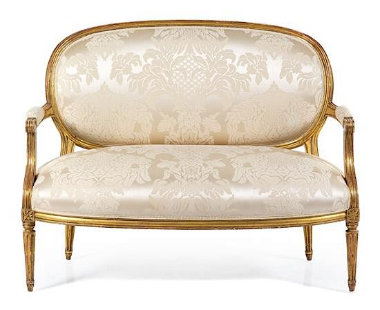 Appraisal: A Napoleon III Giltwood Settee Height x width inches A