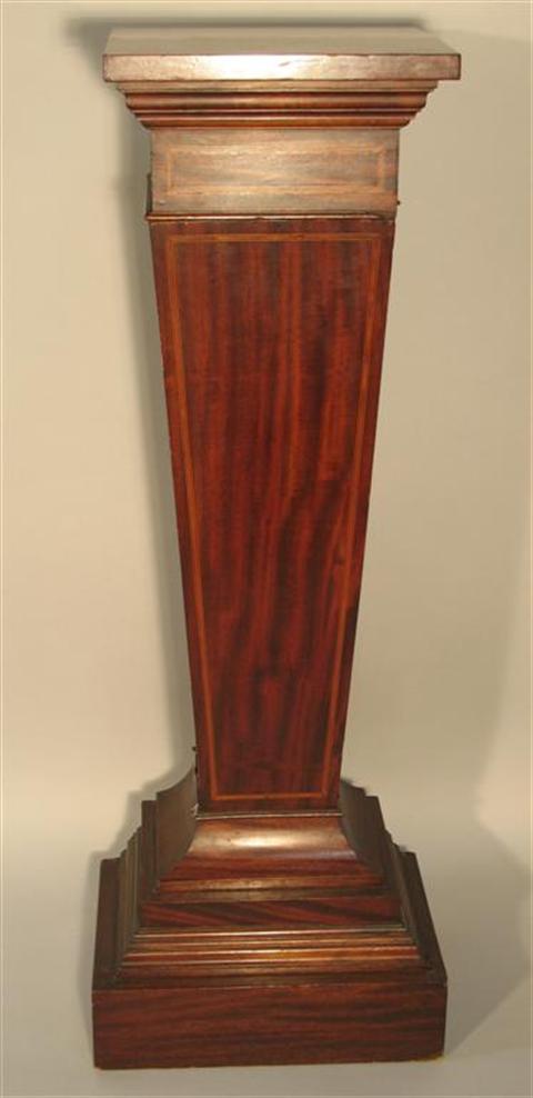 Appraisal: EDWARDIAN STYLE STRING INLAID MAHOGANY PEDESTAL th century with string