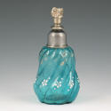 Appraisal: Unusual Victorian blown blue glass perfume bottle with twisted ribs