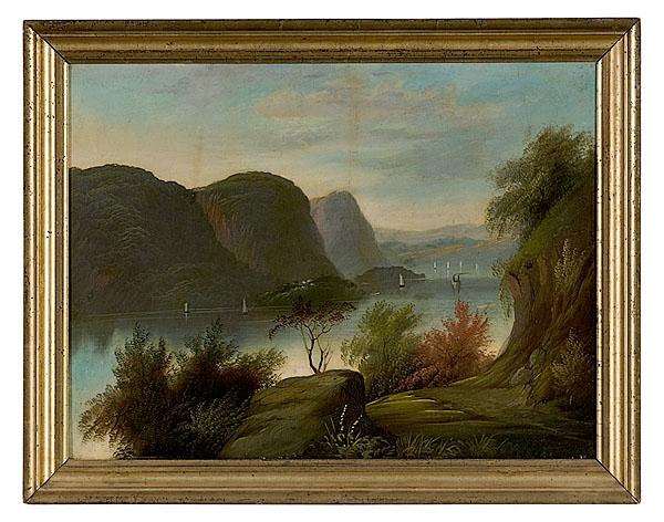 Appraisal: HUDSON RIVER SCHOOL VIEW OF THE HUDSON HIGHLANDS American th