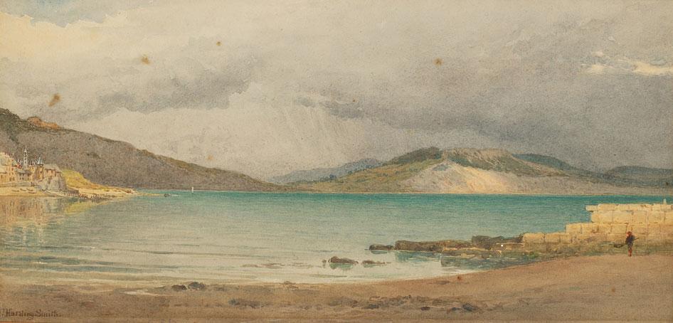 Appraisal: WILLIAM HARDING SMITH Storm coming in Lyme Regis Dorset watercolour