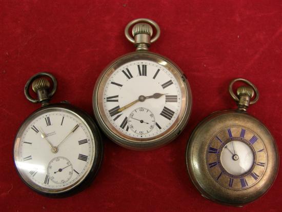 Appraisal: Victorian silver pocket watch another silver pocket watch and a