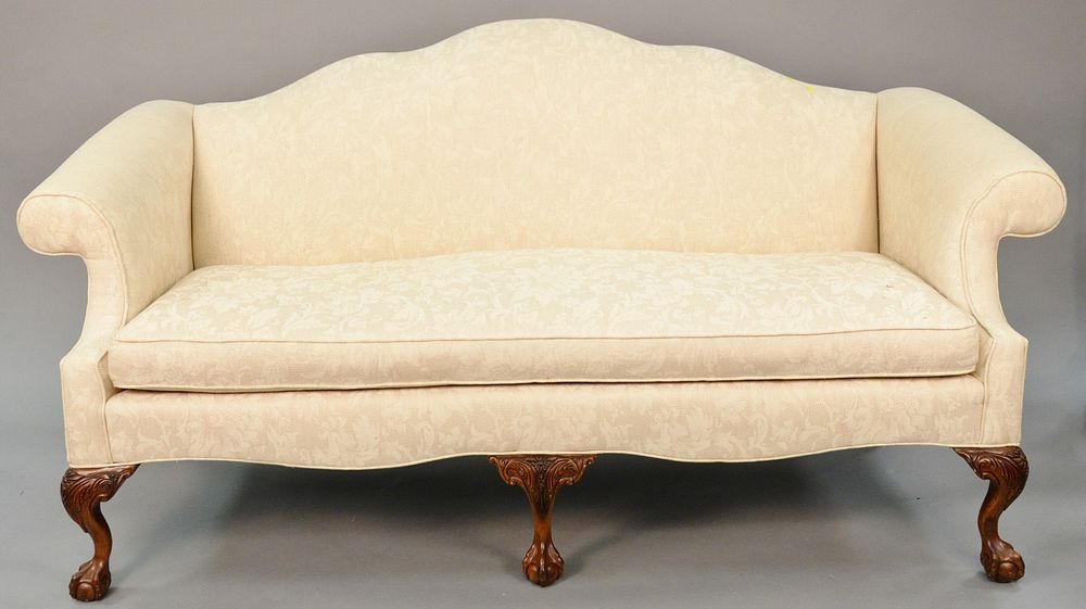 Appraisal: Berkeley Hall collection Chippendale style upholstered sofa h x l