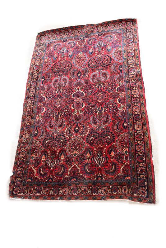 Appraisal: ORIENTAL RUG First half th century Sarouk Burgundy ground '