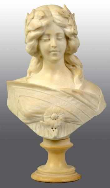 Appraisal: Marble Bust of a Lady Description Leaves in hair Large