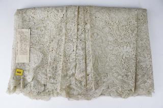 Appraisal: Th C Lace Panel Louis Xv Flemish Lace Flounce In