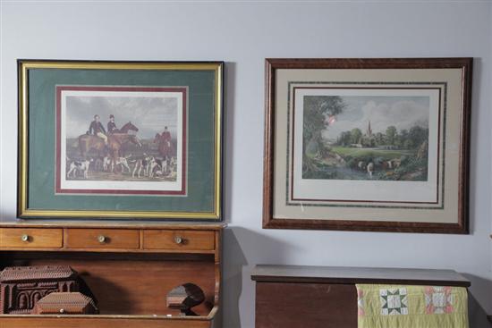 Appraisal: TWO ENGRAVINGS ''THE HEYTHORP HUNT'' AND ''STRATFORD ON AVON'' ''The