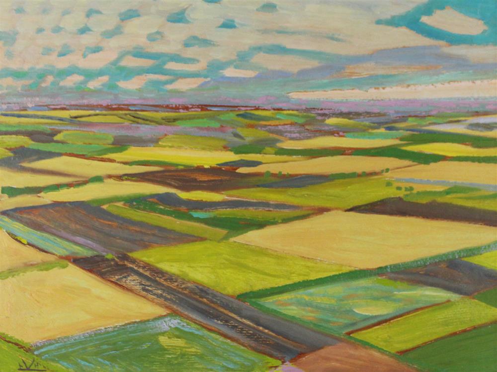 Appraisal: ILLINGWORTH HOLEY KERR CANADIAN - OBLIQUE FIELDS Oil on canvasboard