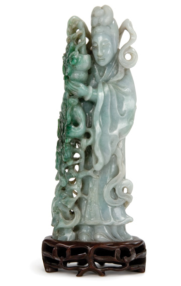 Appraisal: Chinese Celadon Jade Figure of Meiren Estimate -