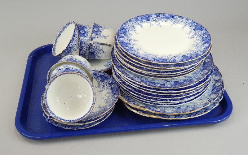 Appraisal: A Doulton Burslem Paris pattern blue printed part tea service