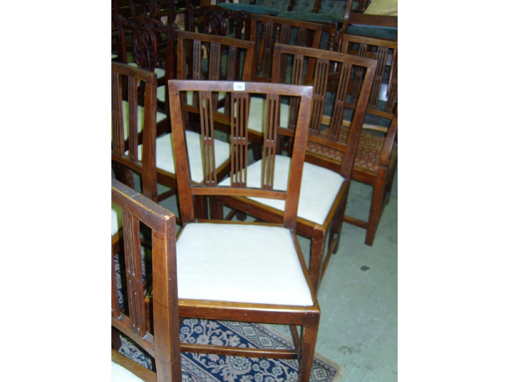 Appraisal: A set of six Georgian fruit wood dining chairs with