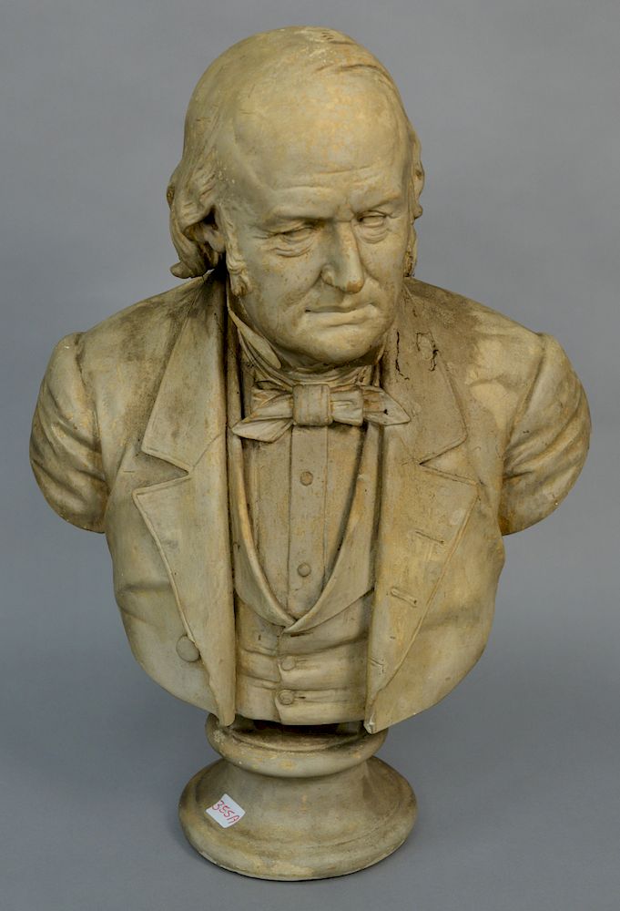 Appraisal: John Adams Jackson - plaster bust Gentleman in a Suit