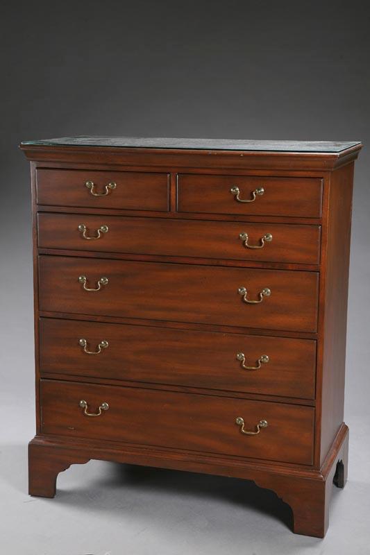 Appraisal: KITTINGER CHEST OF DRAWERS Contemporary walnut chest with a molded