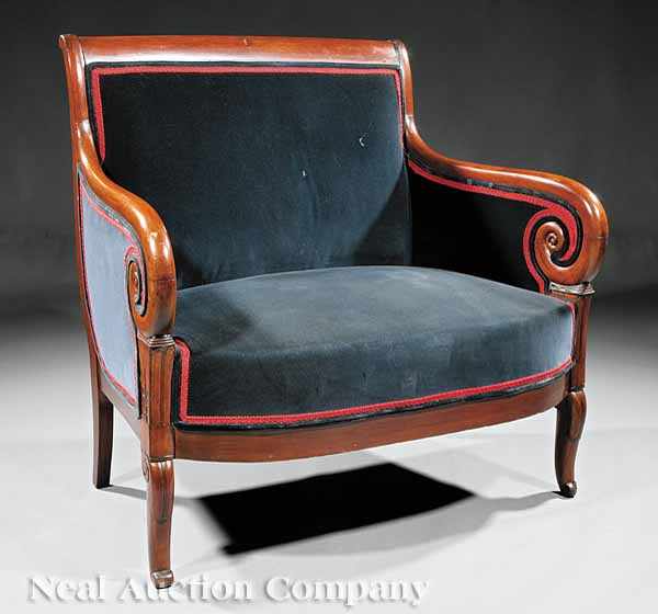 Appraisal: A Louis Philippe Fruitwood Berg re th c wide back