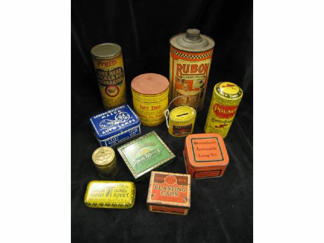 Appraisal: Lot of Advertising Tins Cannisters Sore Head Chicken Pox Preparation