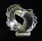 Appraisal: Large Lalique Crystal and Opalescent Figural Art Glass Double Fish