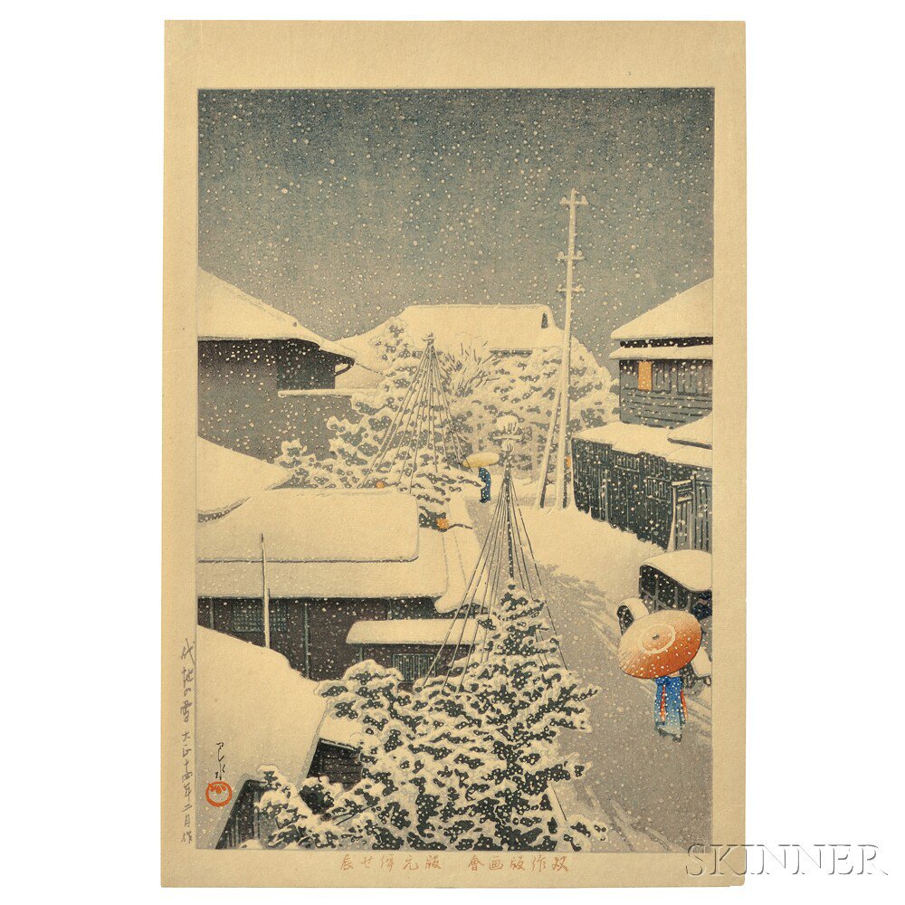 Appraisal: Kawase Hasui - Snow at Daichi Japan February color woodblock